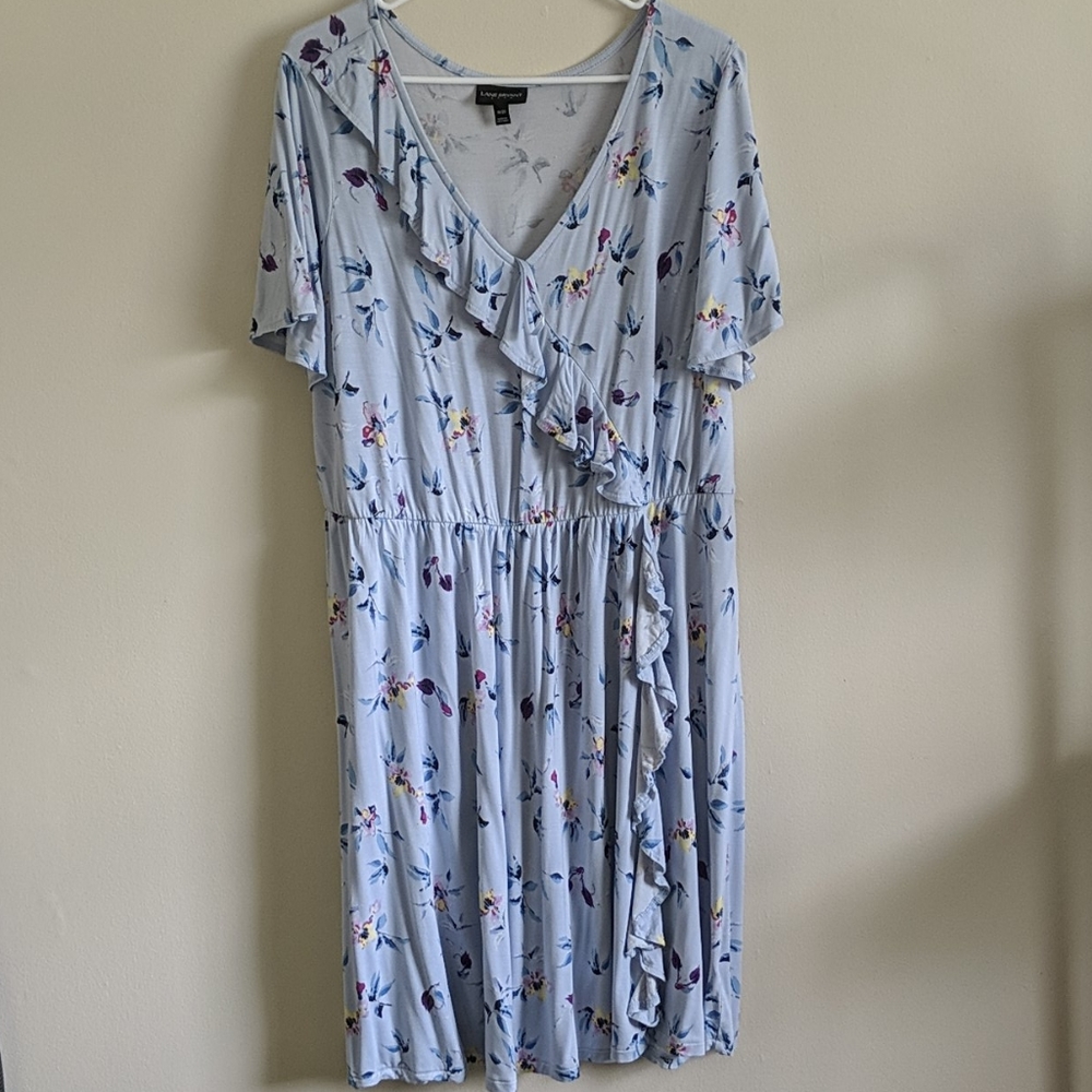 Lane Bryant knit Wrap Style Dress With Ruffle